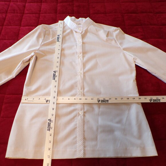 WILROY TRAVELLER Women's Retro 1970/1980 Style Beige & White Checkered Shirt -16 - Picture 4 of 8